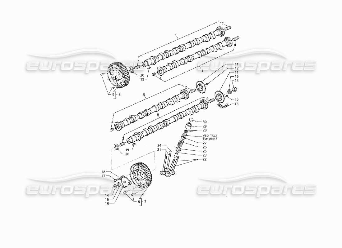 maserati qtp v8 (1998) timing parts diagram