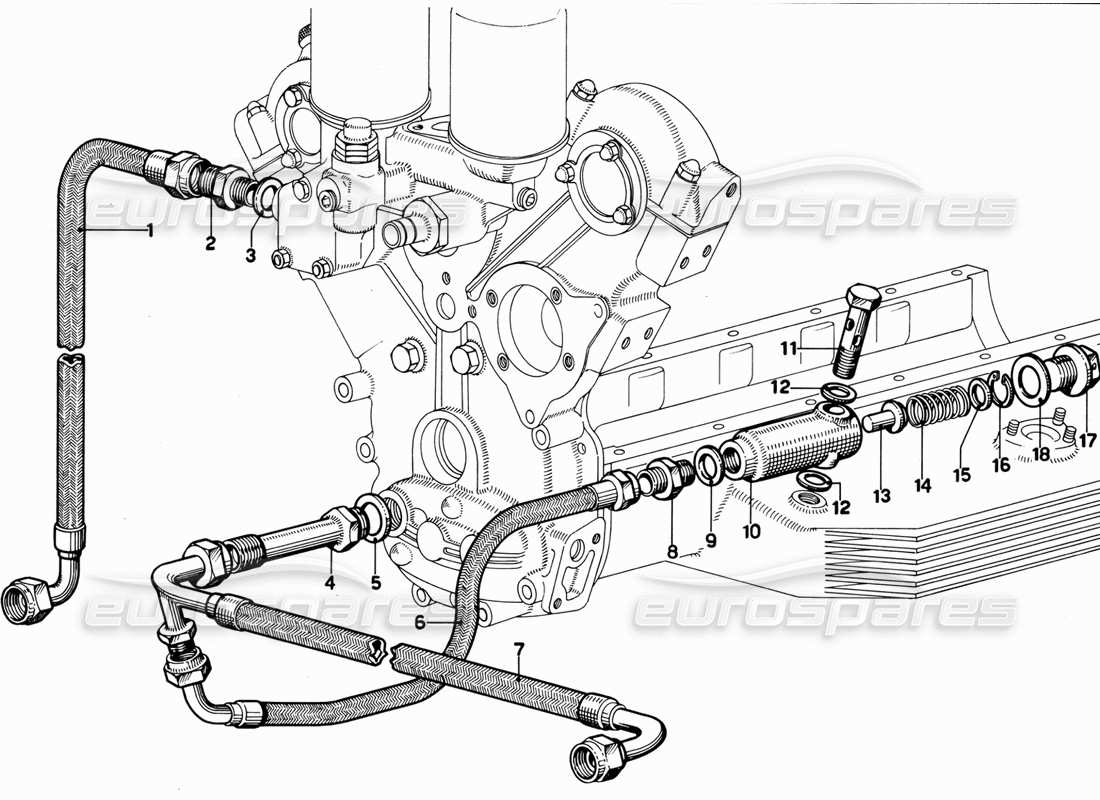 ferrari 365 gt 2+2 (mechanical) oil pressure valve part diagram