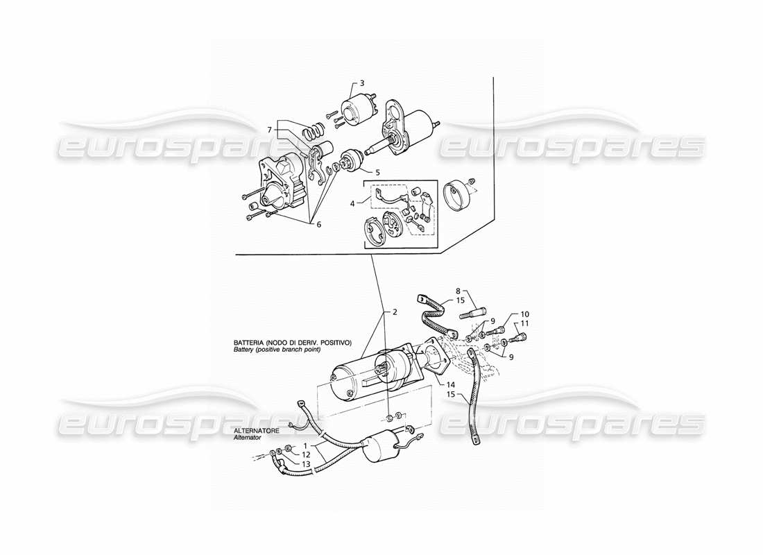 maserati qtp v8 (1998) starting motor part diagram