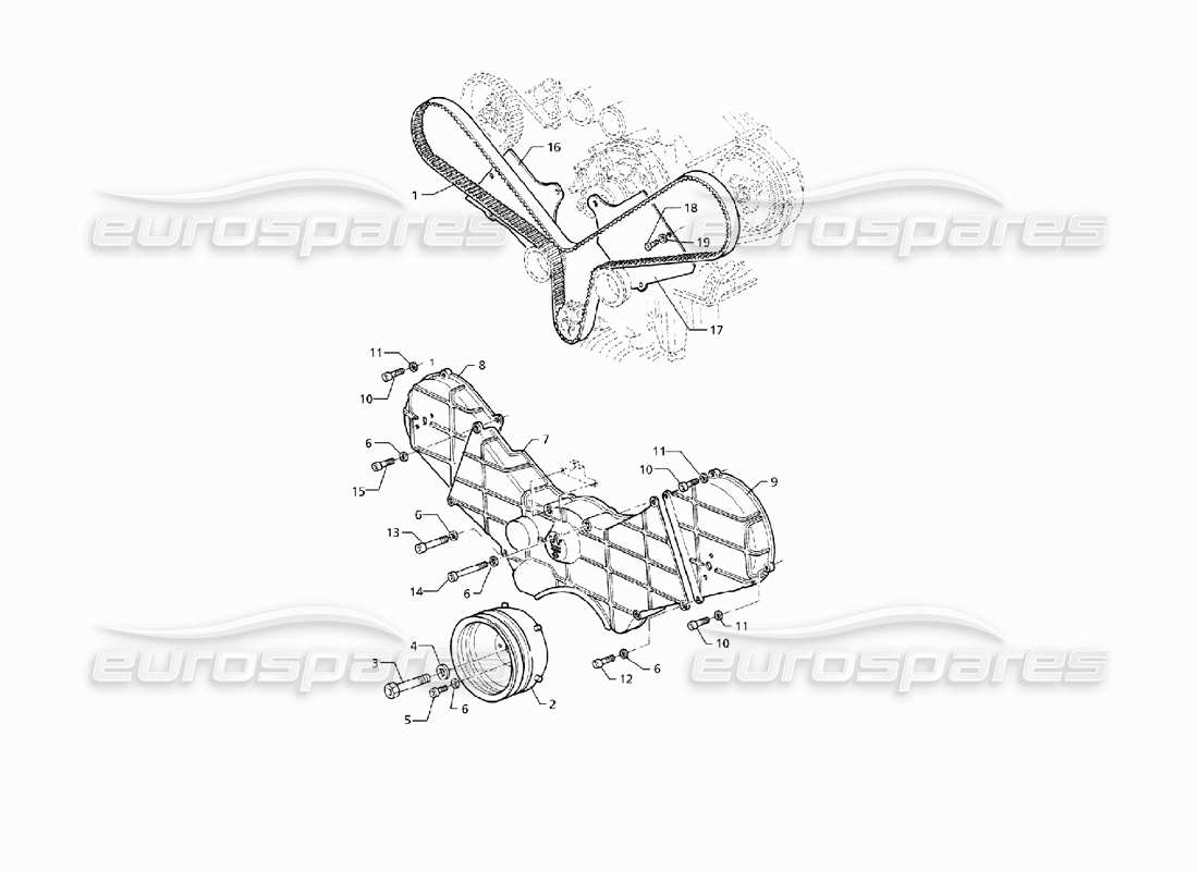 maserati qtp v8 (1998) timing control parts diagram