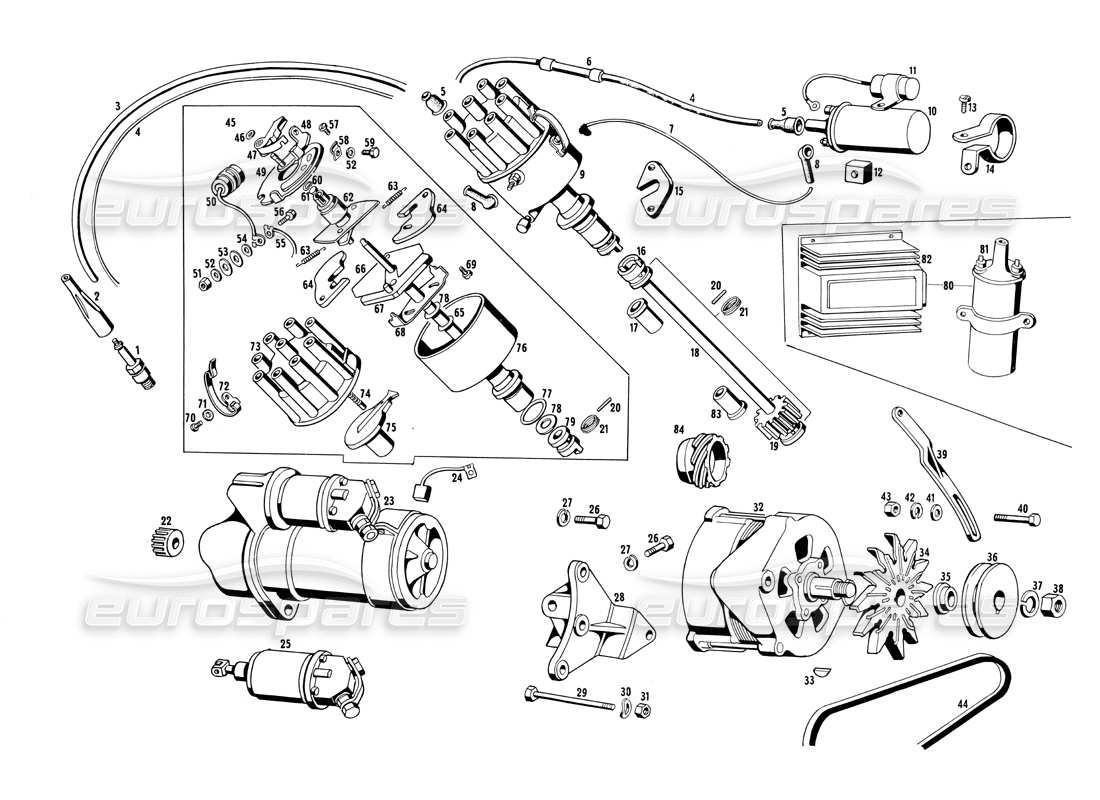 maserati ghibli 4.7 / 4.9 electrical equipment part diagram