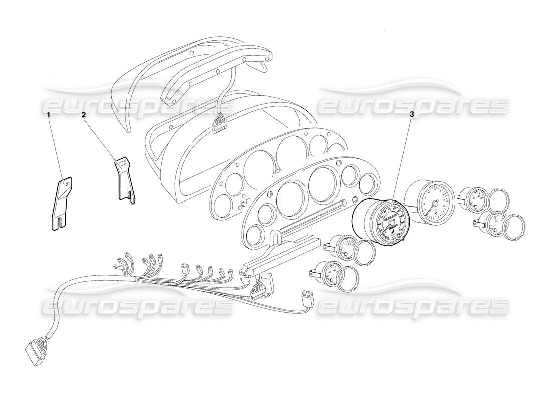 lamborghini diablo vt (1994) dashboard instruments (valid for rh d. version - april 1994) part diagram