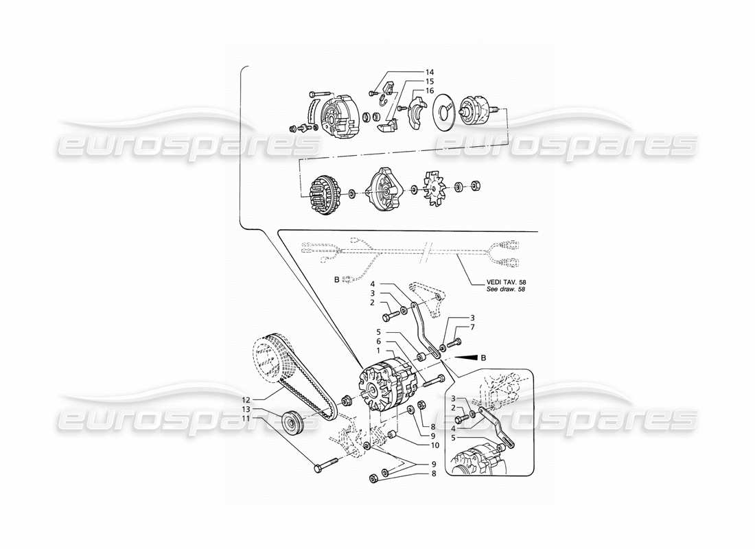 maserati qtp v6 (1996) delco alternator parts diagram