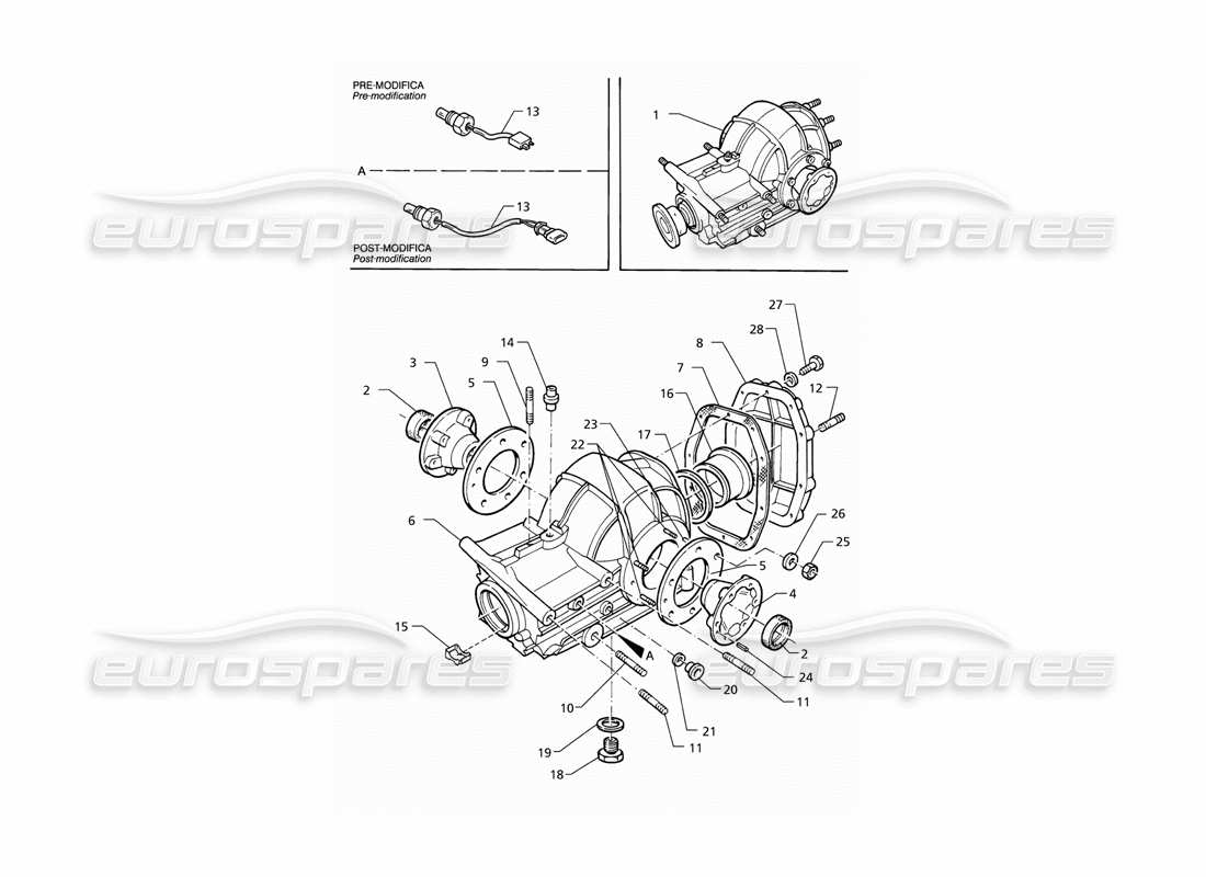 maserati qtp v6 (1996) differential external parts parts diagram