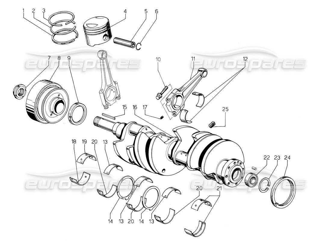 lamborghini jalpa 3.5 (1984) crankshaft part diagram