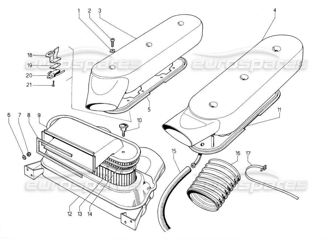 lamborghini jalpa 3.5 (1984) fuel system part diagram