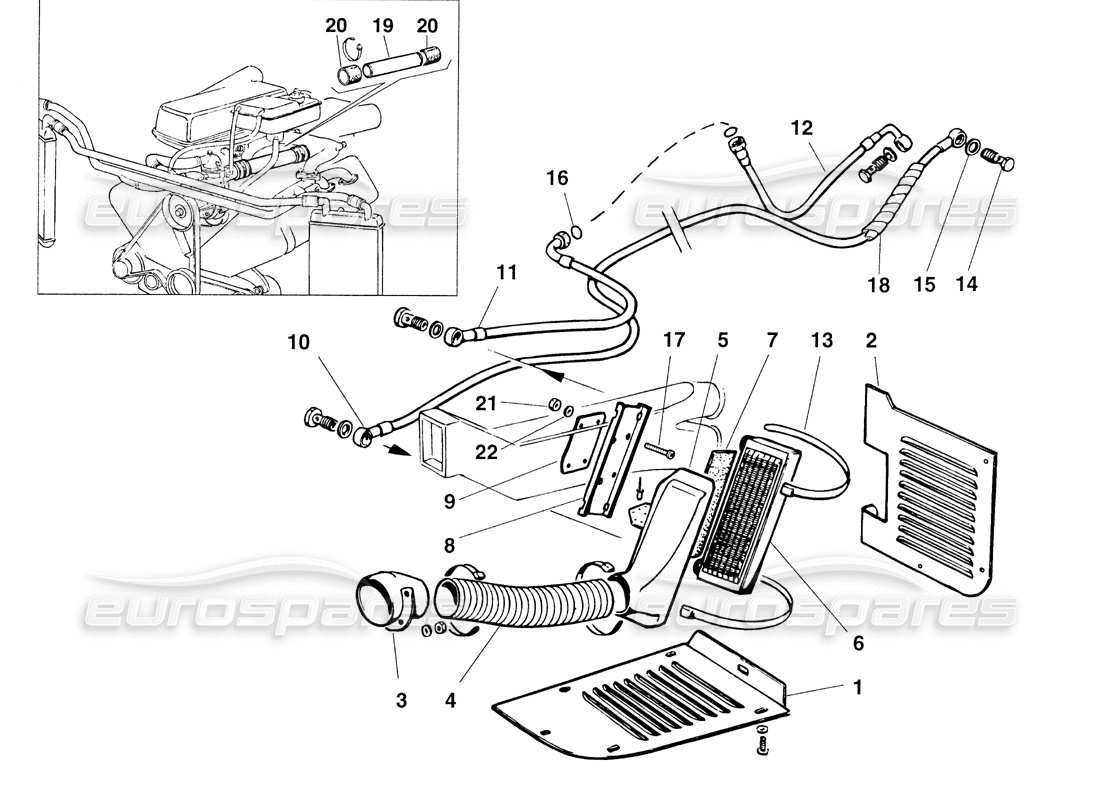 ferrari 355 challenge (1999) gearbox oil cooling system part diagram