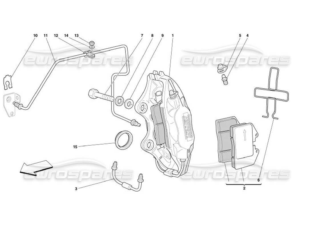 ferrari 575 superamerica caliper for rear brake part diagram