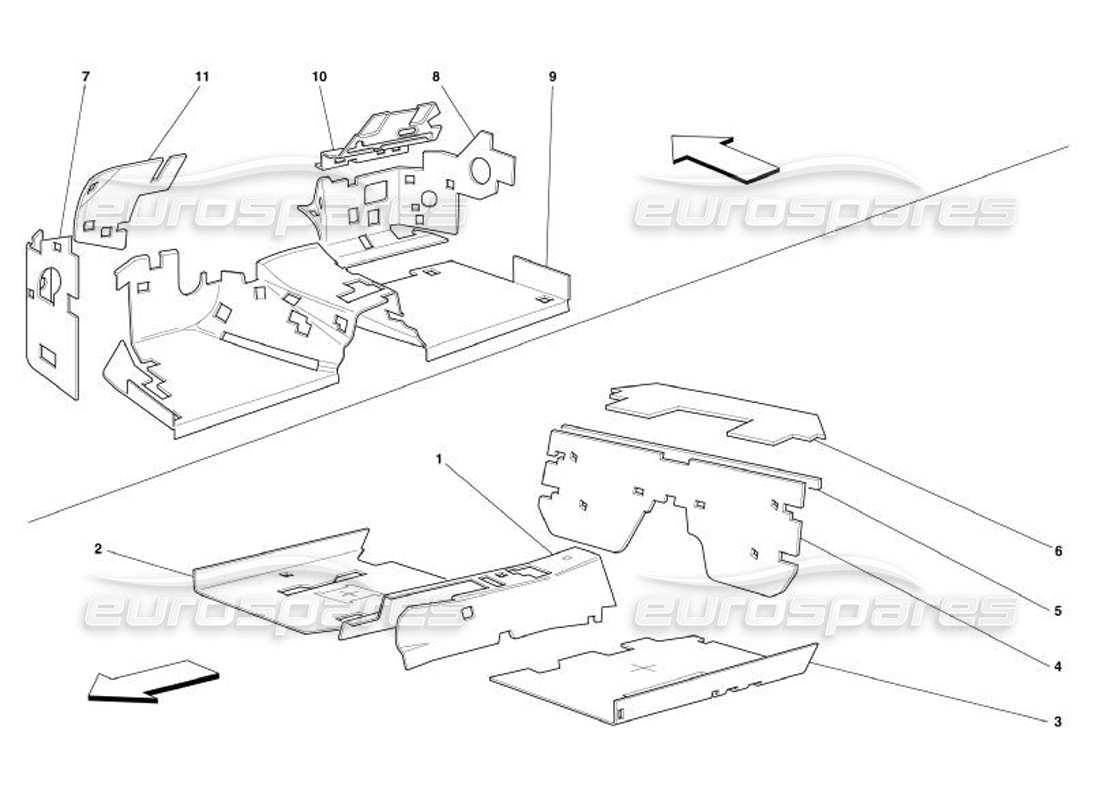 ferrari 575 superamerica passengers compartment insulations -not for gd- part diagram