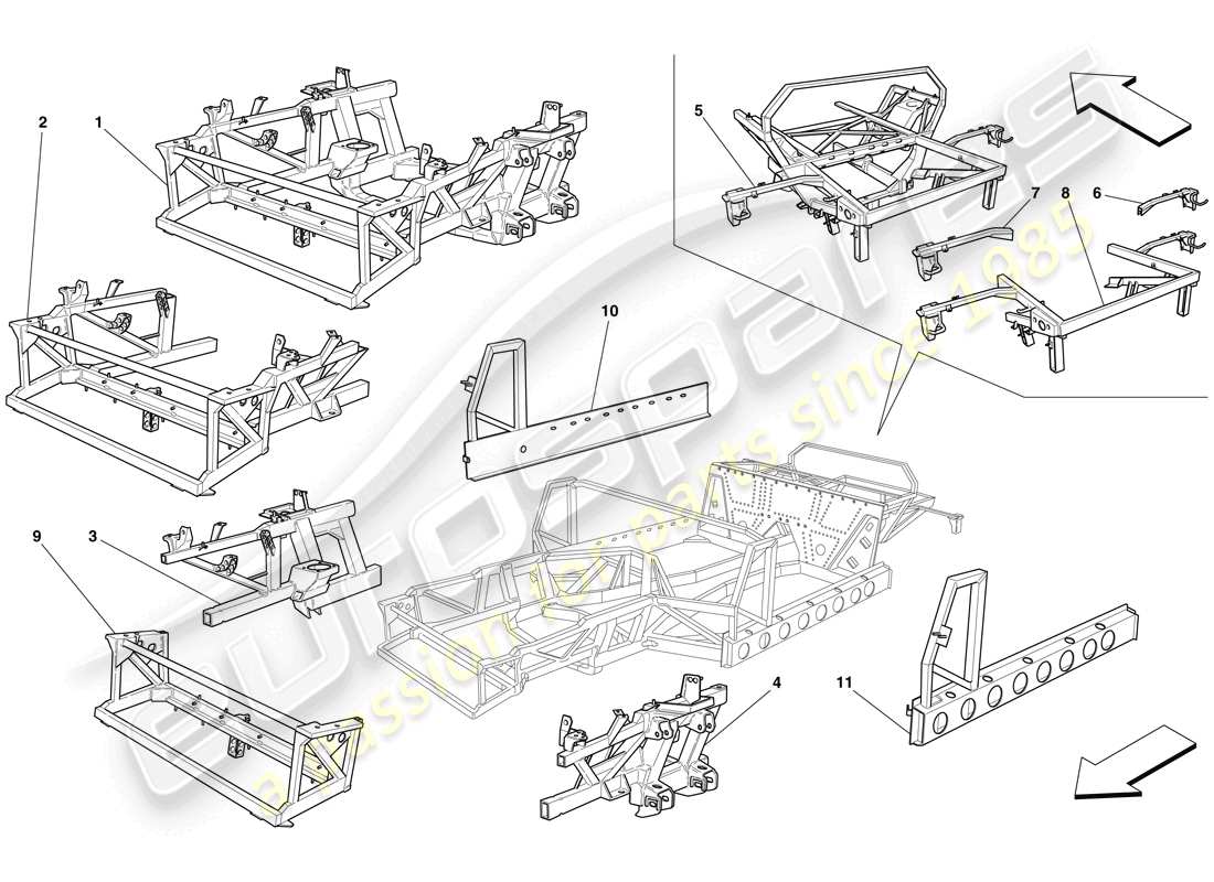 ferrari 575 superamerica frame and structures part diagram