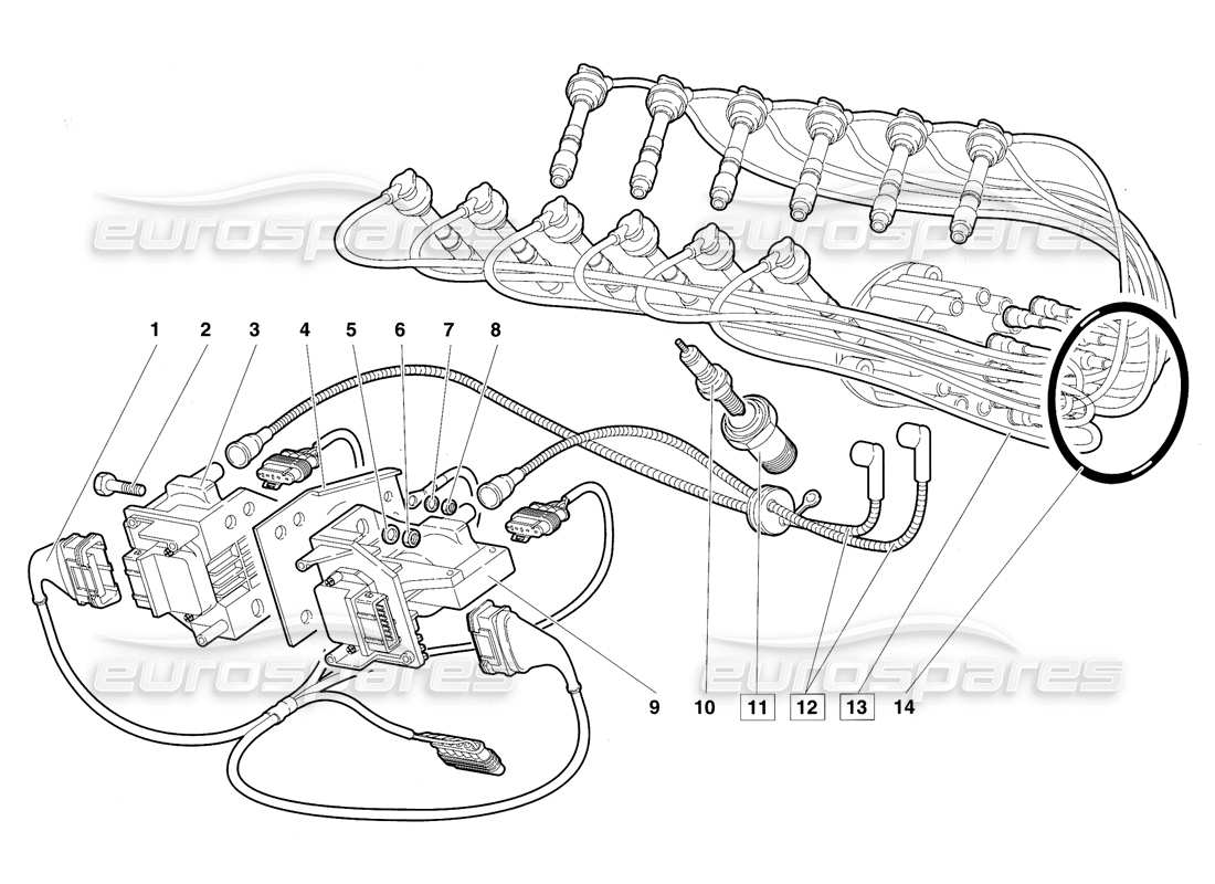 lamborghini diablo vt (1994) electrical components part diagram