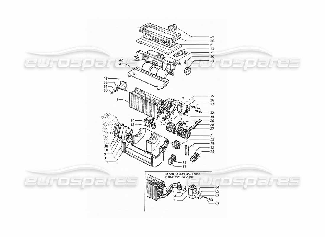 maserati ghibli 2.8 (abs) automatic air conditioner assy (lh drive) part diagram