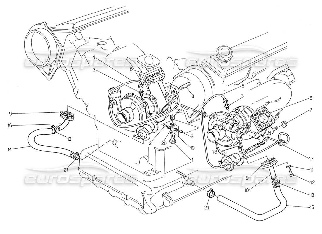 maserati karif 2.8 turboblowers part diagram