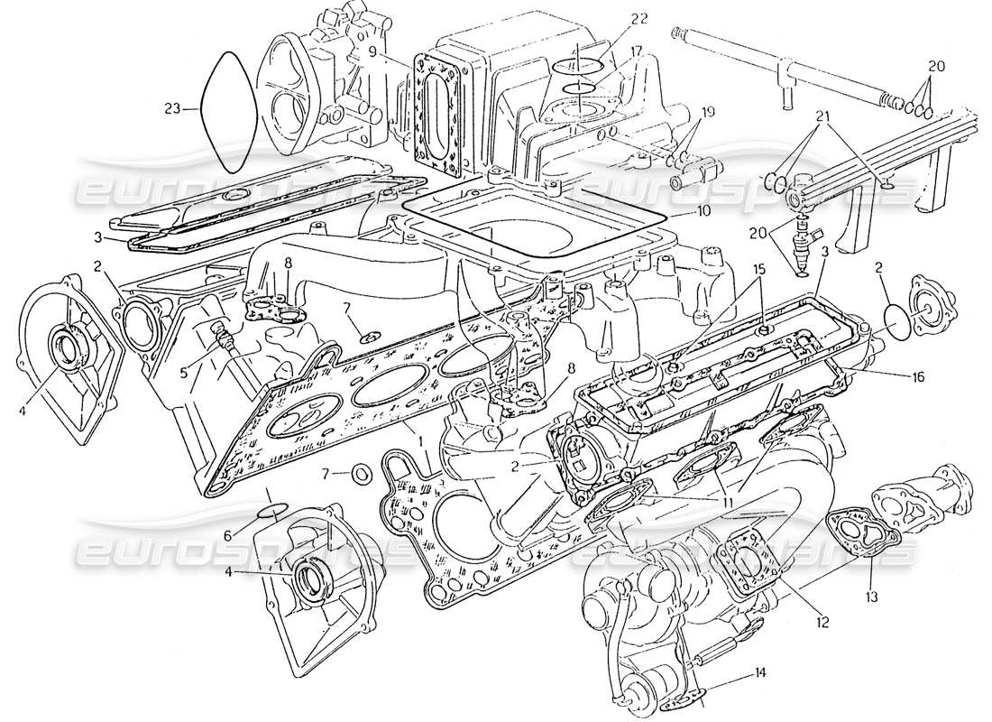 maserati karif 2.8 gasket set and rubbers part diagram