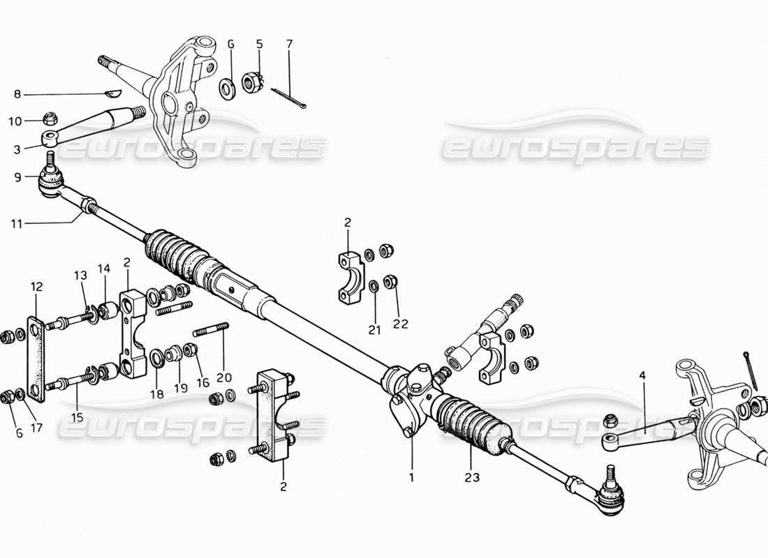 ferrari 206 gt dino (1969) steering box and steering connections part diagram