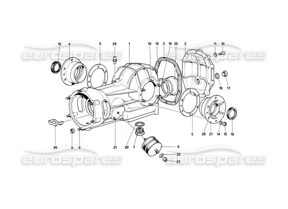 ferrari 400i (1983 mechanical) differential housing part diagram