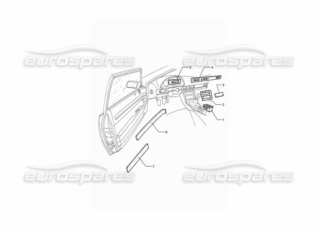 maserati ghibli 2.0 cup internal finishings part diagram