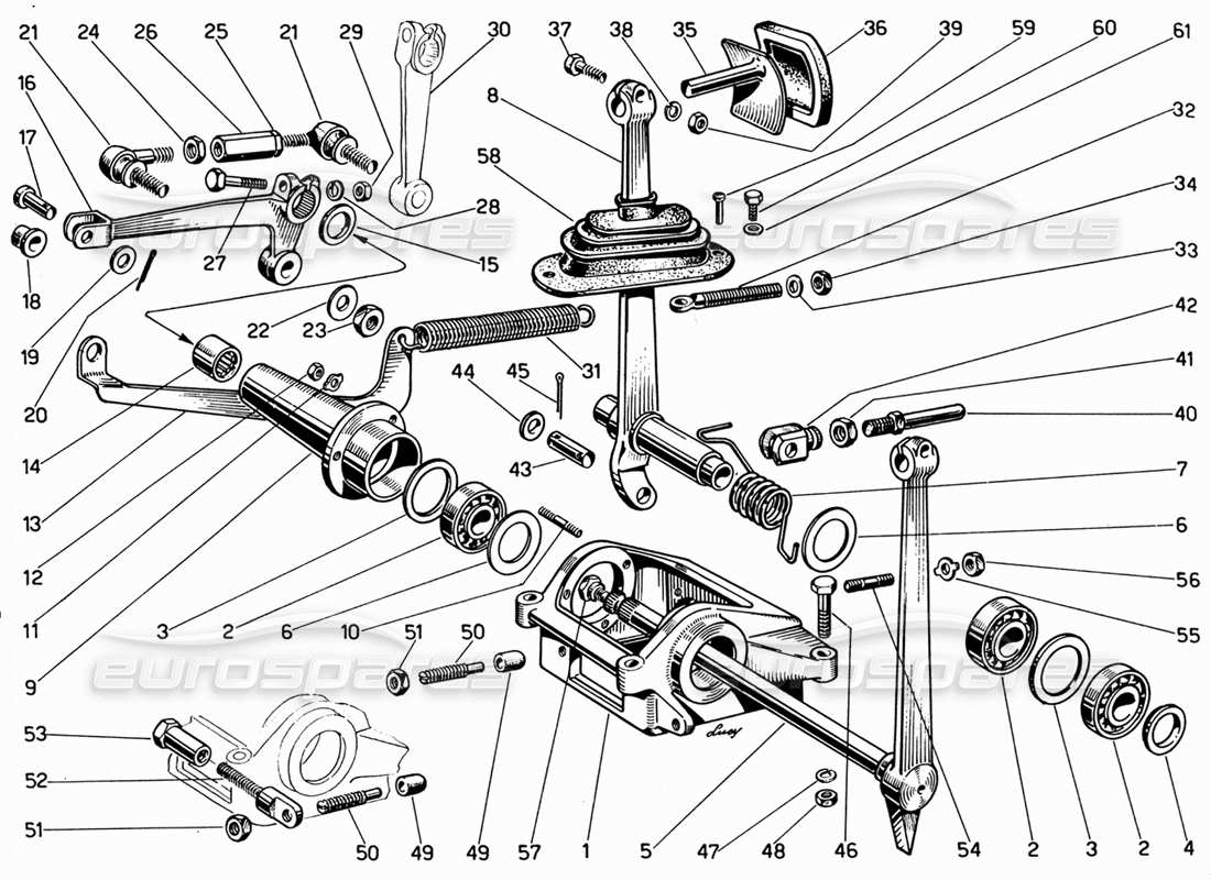 ferrari 330 gt 2+2 pedal board part diagram