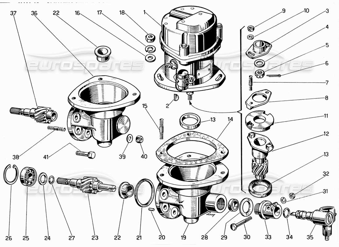 ferrari 330 gt 2+2 distributors and controls part diagram