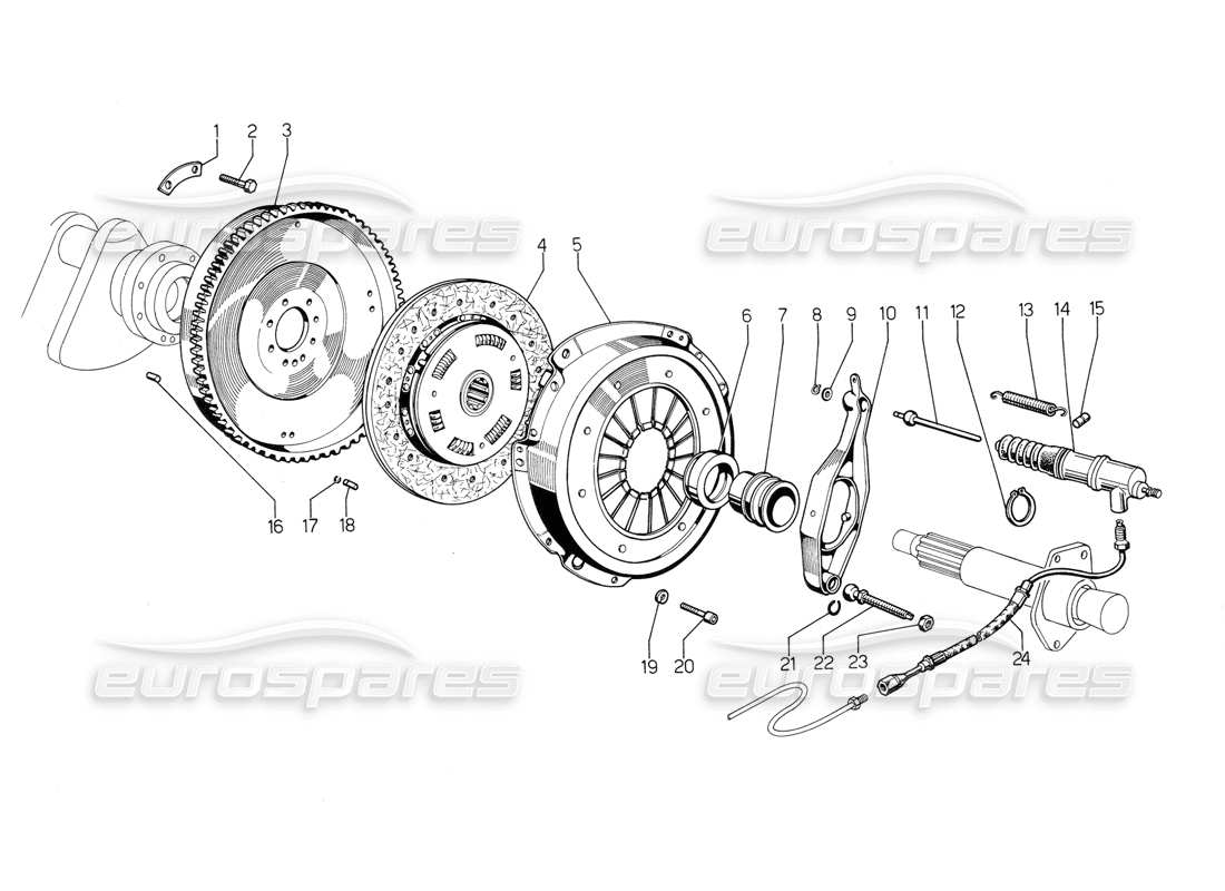 lamborghini jalpa 3.5 (1984) clutch part diagram