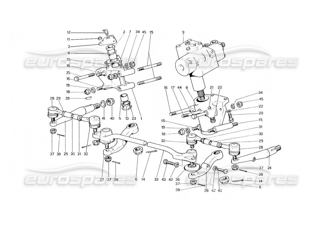 ferrari 400 gt (mechanical) steering linkage part diagram