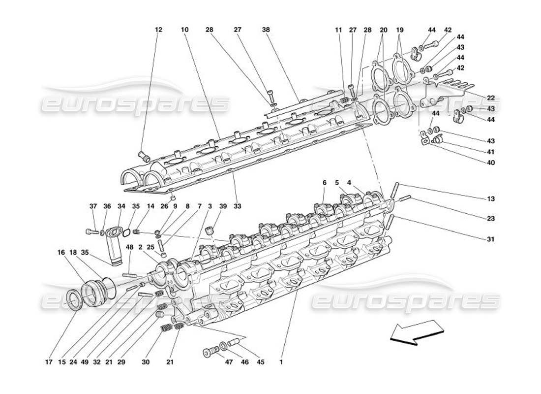 ferrari 575 superamerica rh cylinder head part diagram