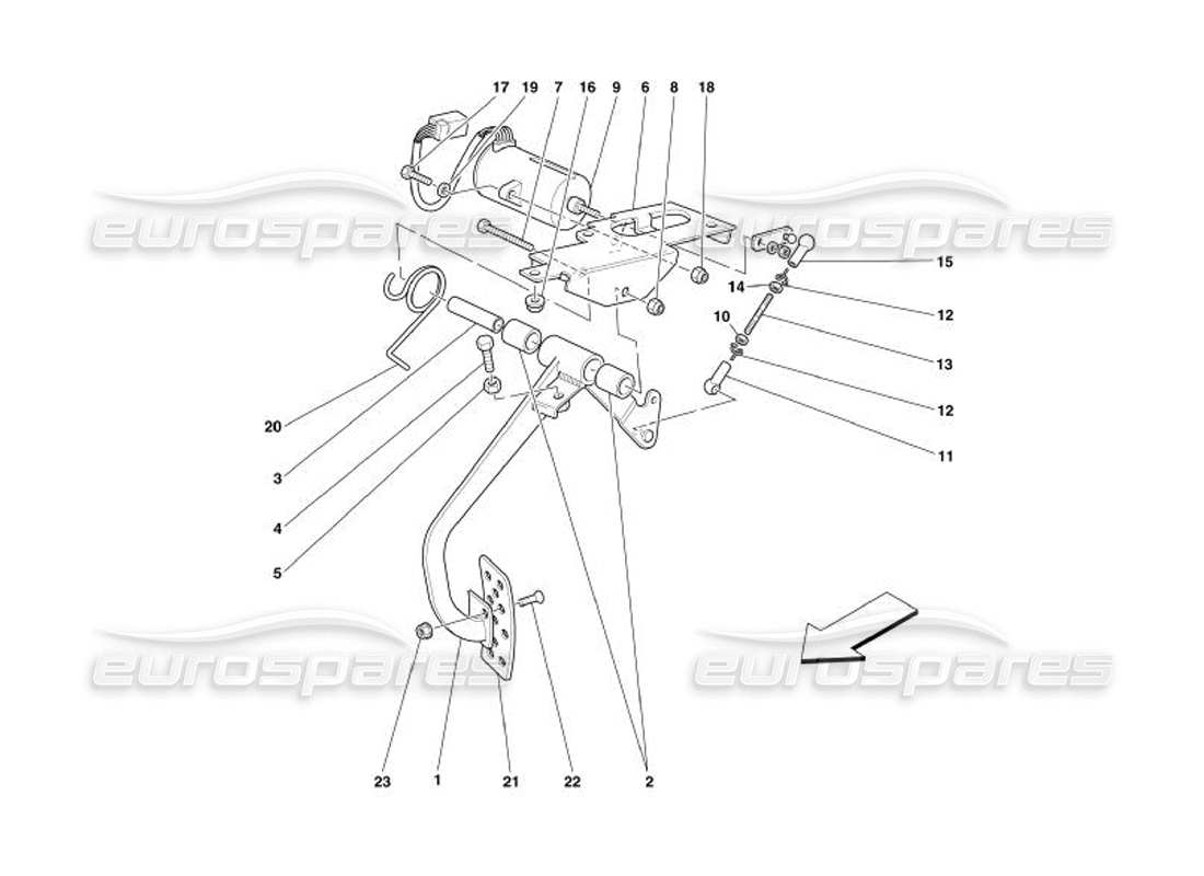 ferrari 575 superamerica electronic accelerator pedal part diagram