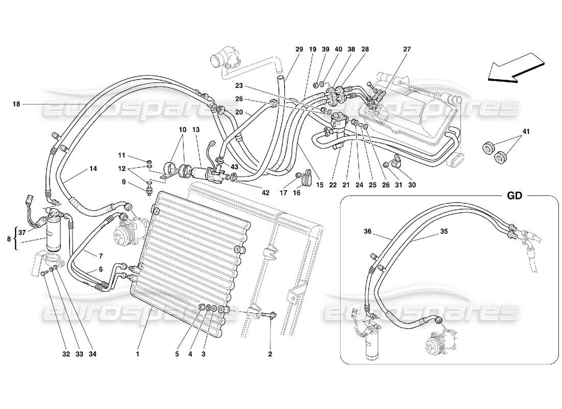 ferrari 456 gt/gta air conditioning system -valid till ass. nr. 20878 part diagram