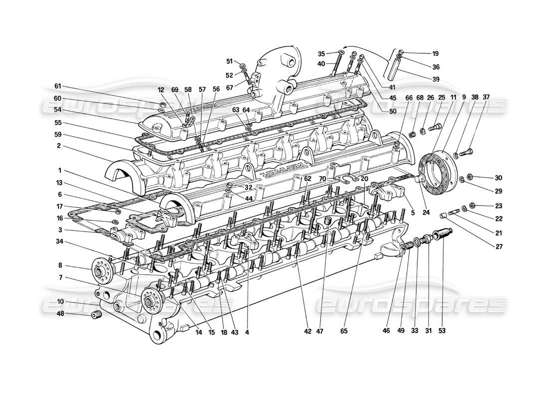 ferrari 412 (mechanical) cylinder head (right) part diagram