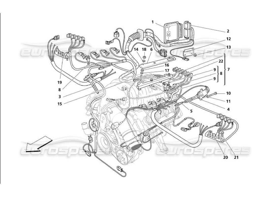 maserati 4200 coupe (2005) injection device - ignition part diagram