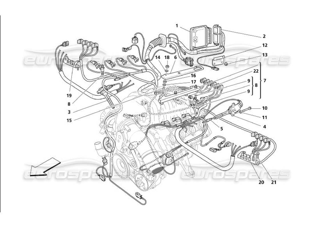 maserati 4200 spyder (2005) injection device - ignition part diagram