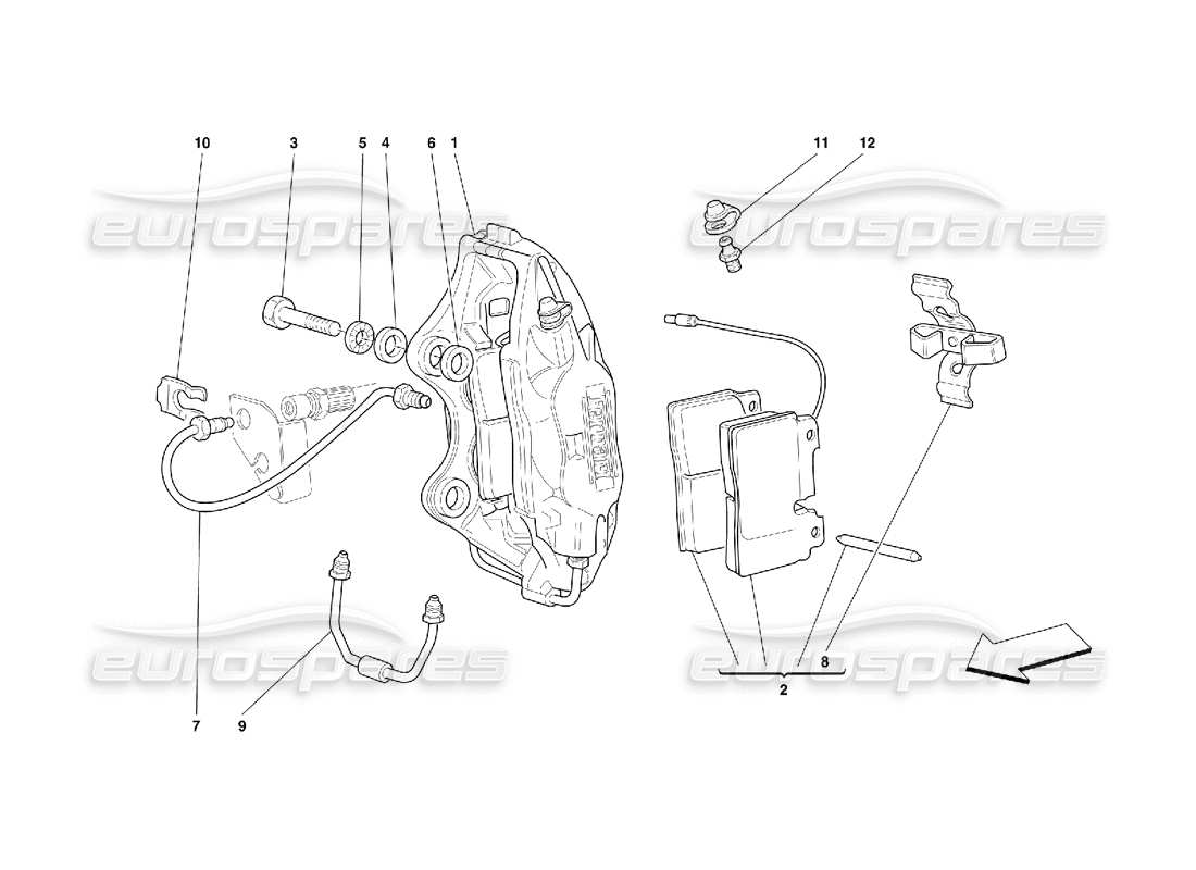 ferrari 456 gt/gta caliper for front brake part diagram