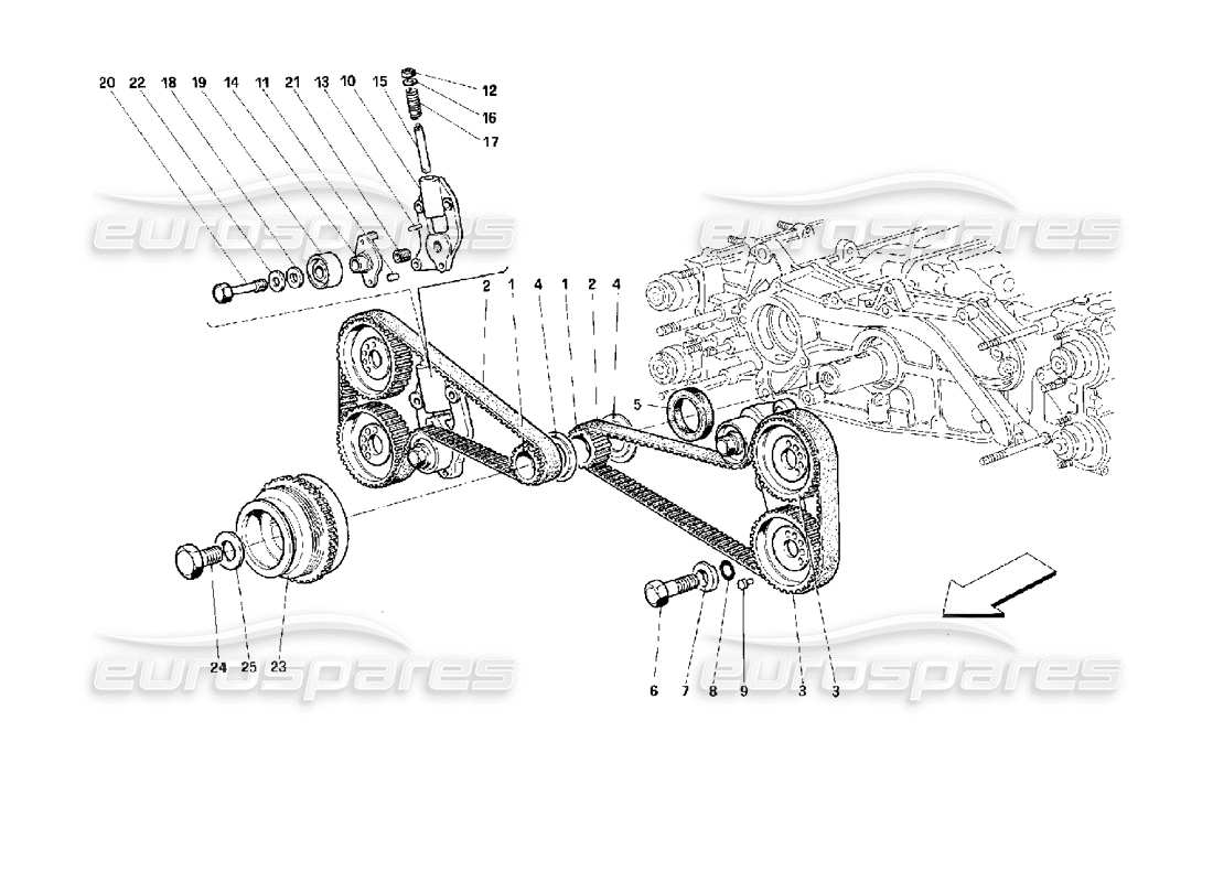 ferrari 512 tr timing system - controls parts diagram