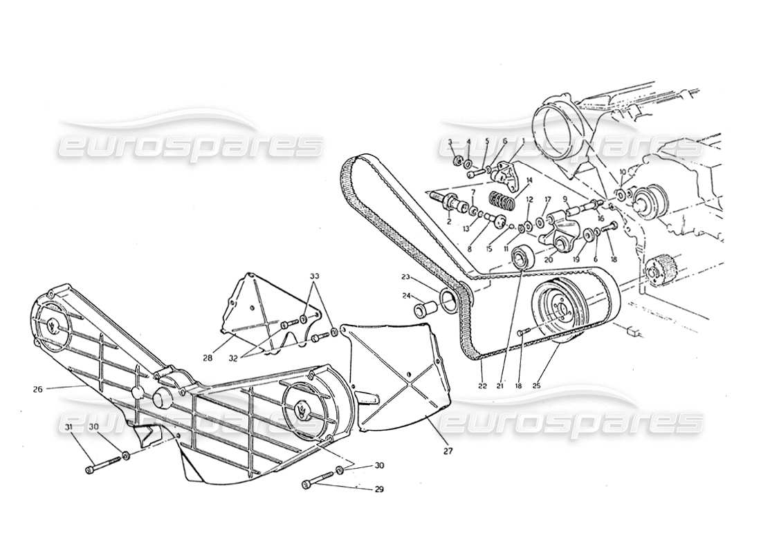 maserati biturbo 2.5 (1984) timing control part diagram