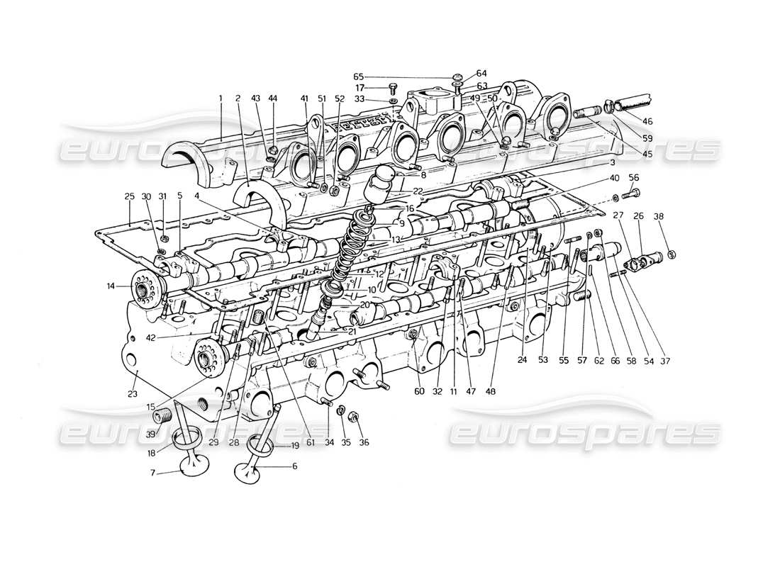 ferrari 400 gt (mechanical) cylindr head (left) parts diagram