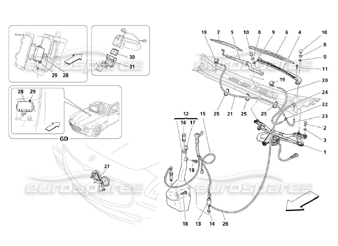 maserati qtp. (2006) 4.2 car outer services part diagram