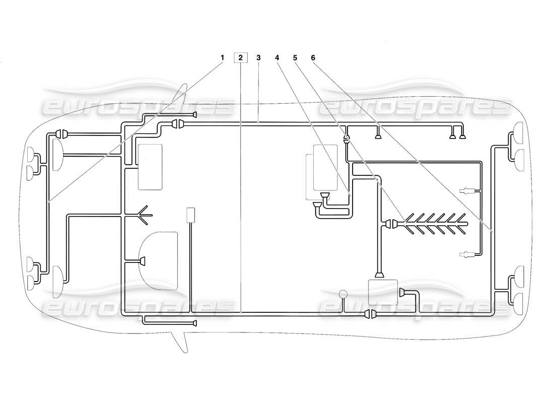 lamborghini diablo vt (1994) electrical system part diagram