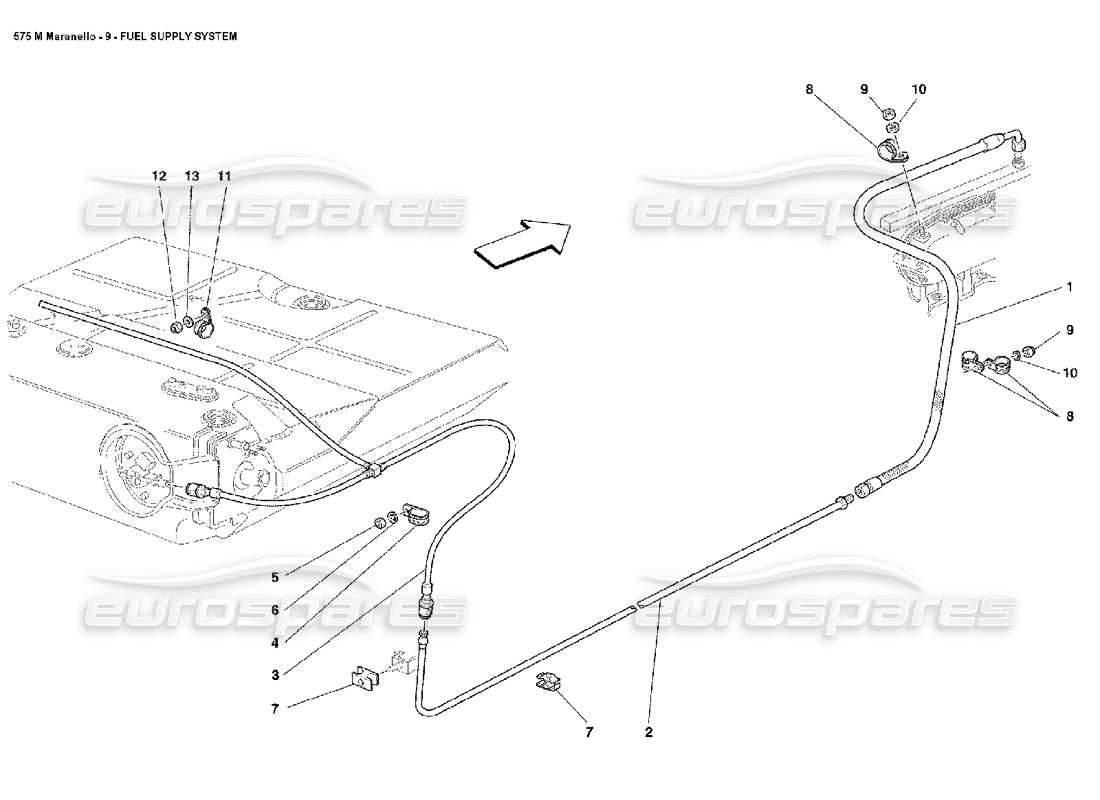 ferrari 575m maranello fuel supply system parts diagram