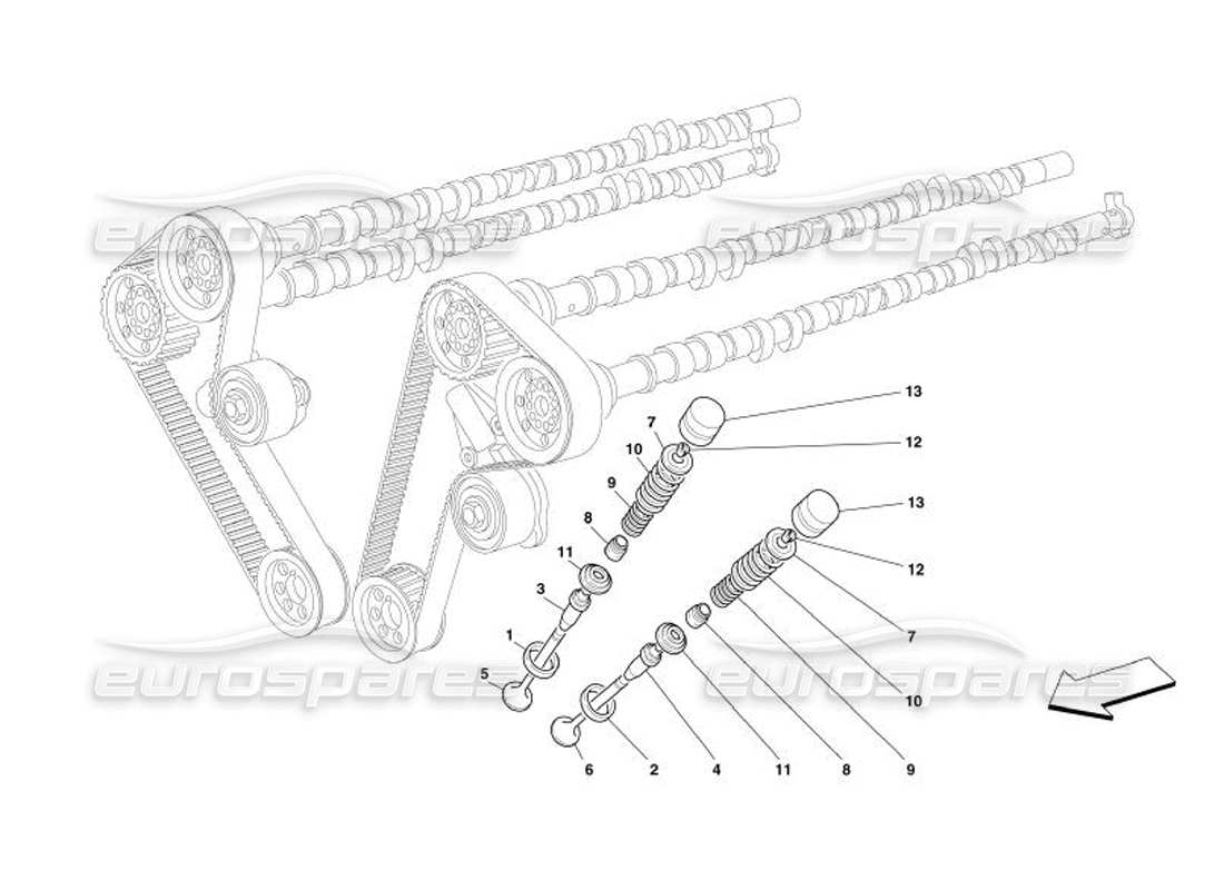 ferrari 575 superamerica timing - valves part diagram