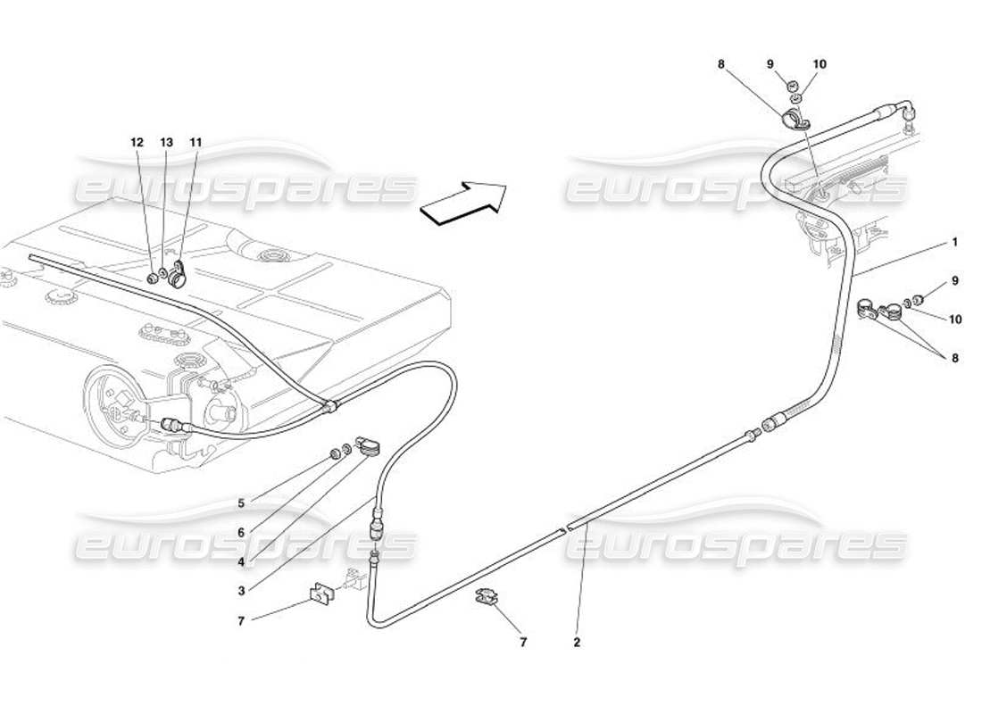 ferrari 575 superamerica fuel supply system part diagram