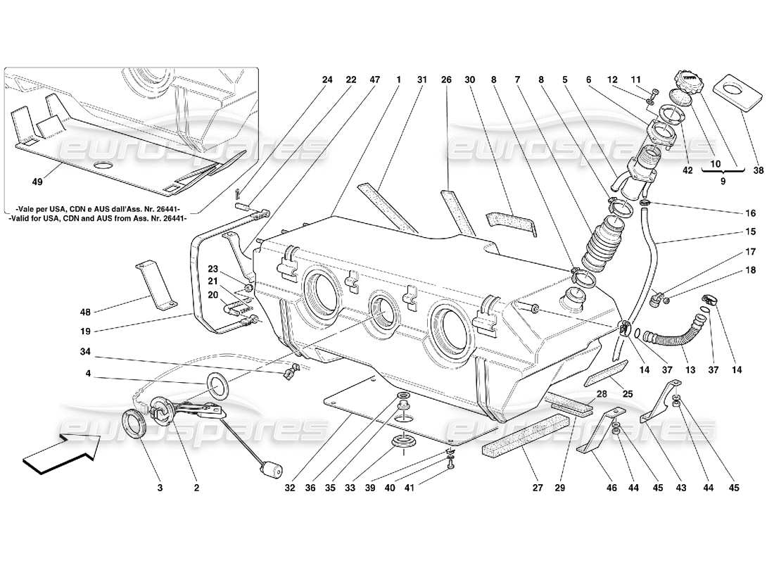 ferrari 456 gt/gta fuel tank part diagram