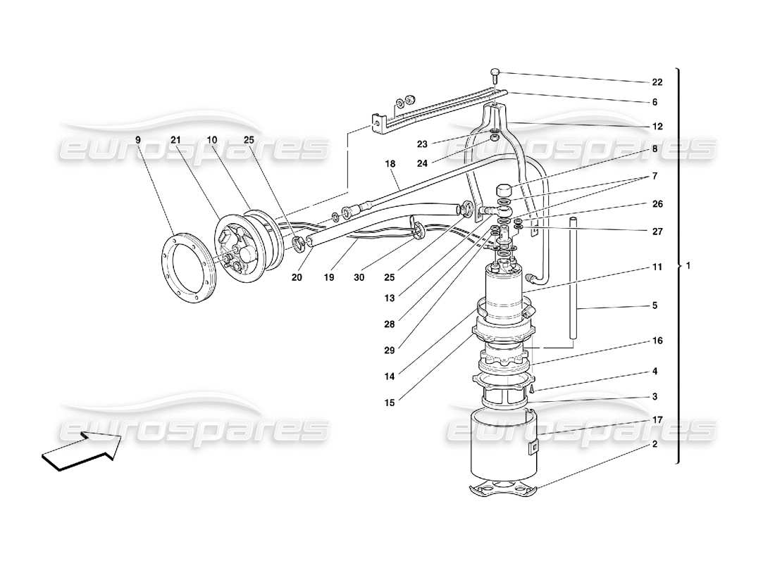 ferrari 456 gt/gta fuel pump parts diagram