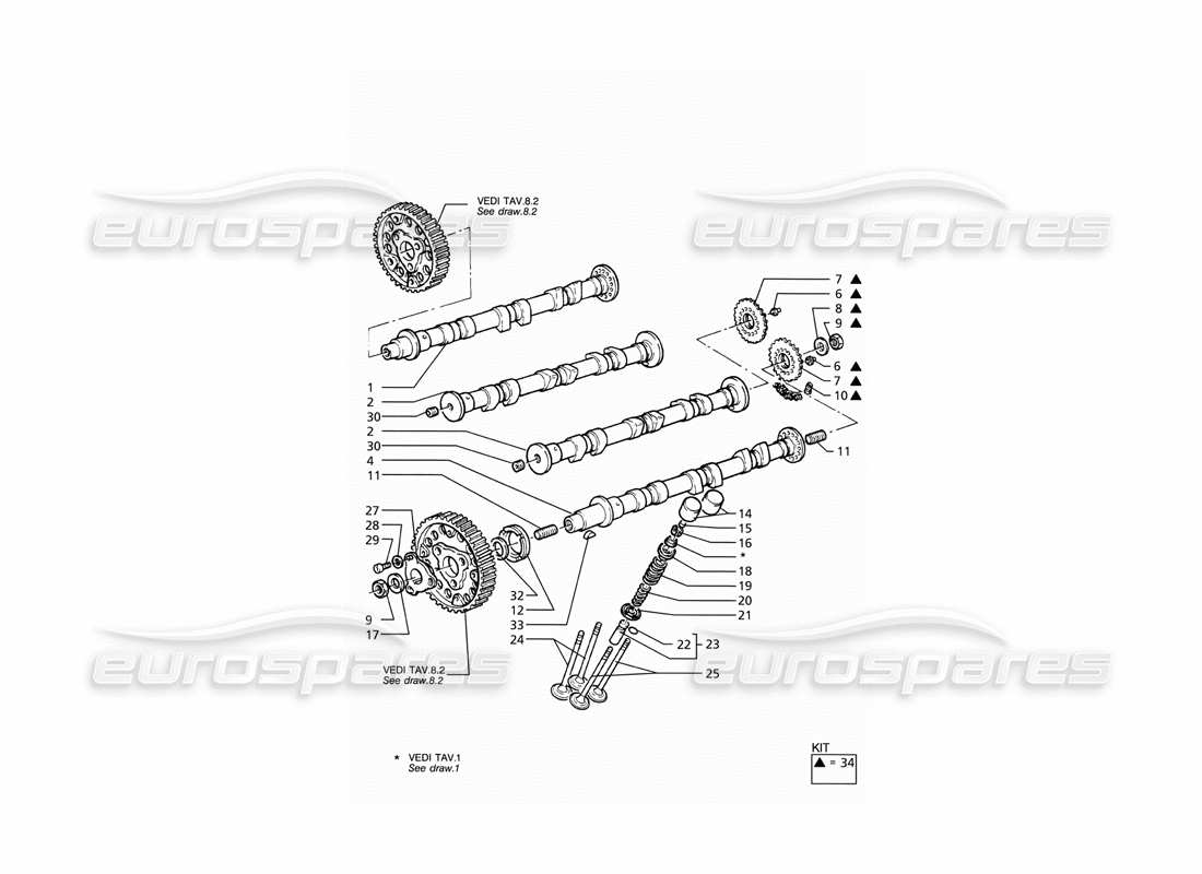 maserati ghibli 2.8 gt (variante) timing part diagram