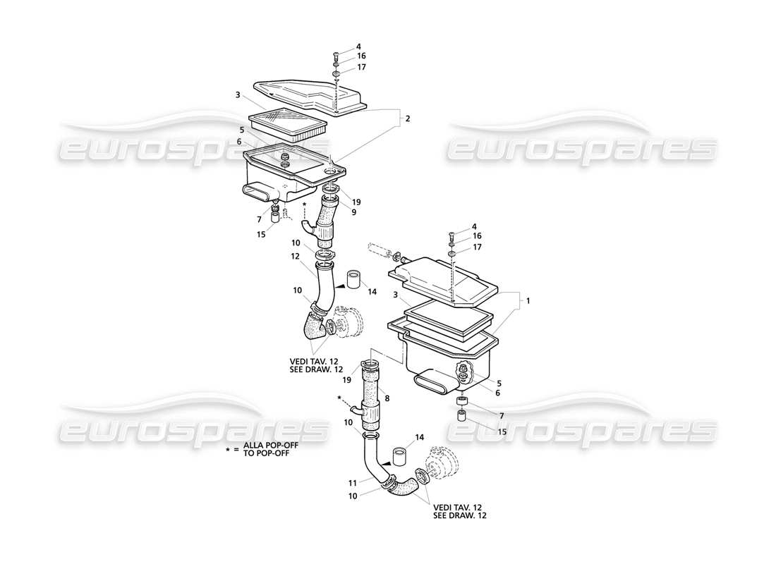 maserati qtp v8 evoluzione air filter and ducts part diagram