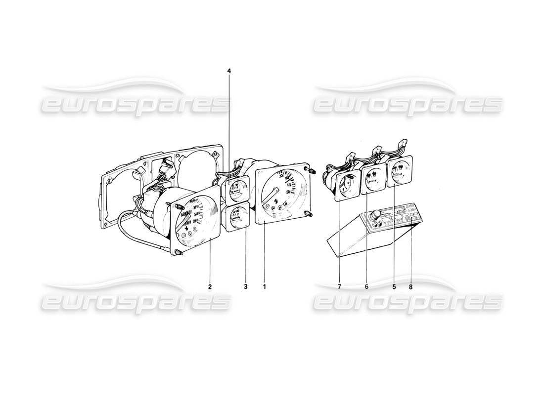 ferrari 400i (1983 mechanical) instruments part diagram