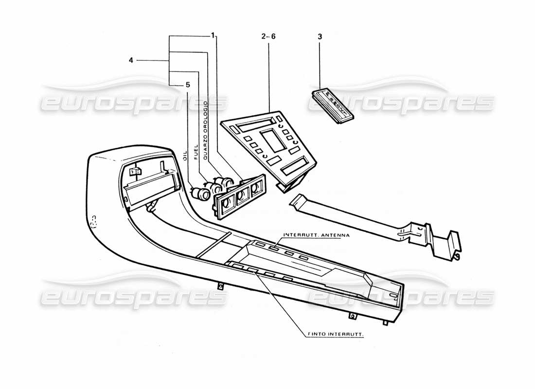 ferrari 412 (coachwork) centre console panel valid (g.d.) part diagram