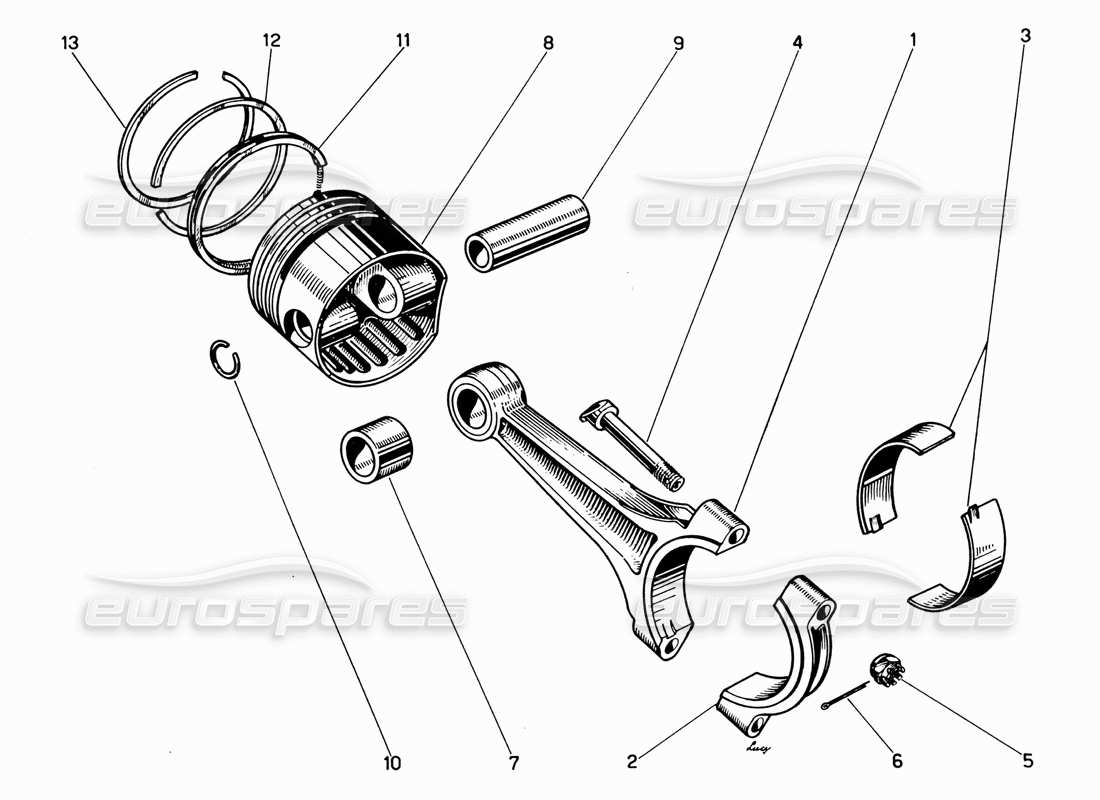 ferrari 330 gt 2+2 connecting rods part diagram