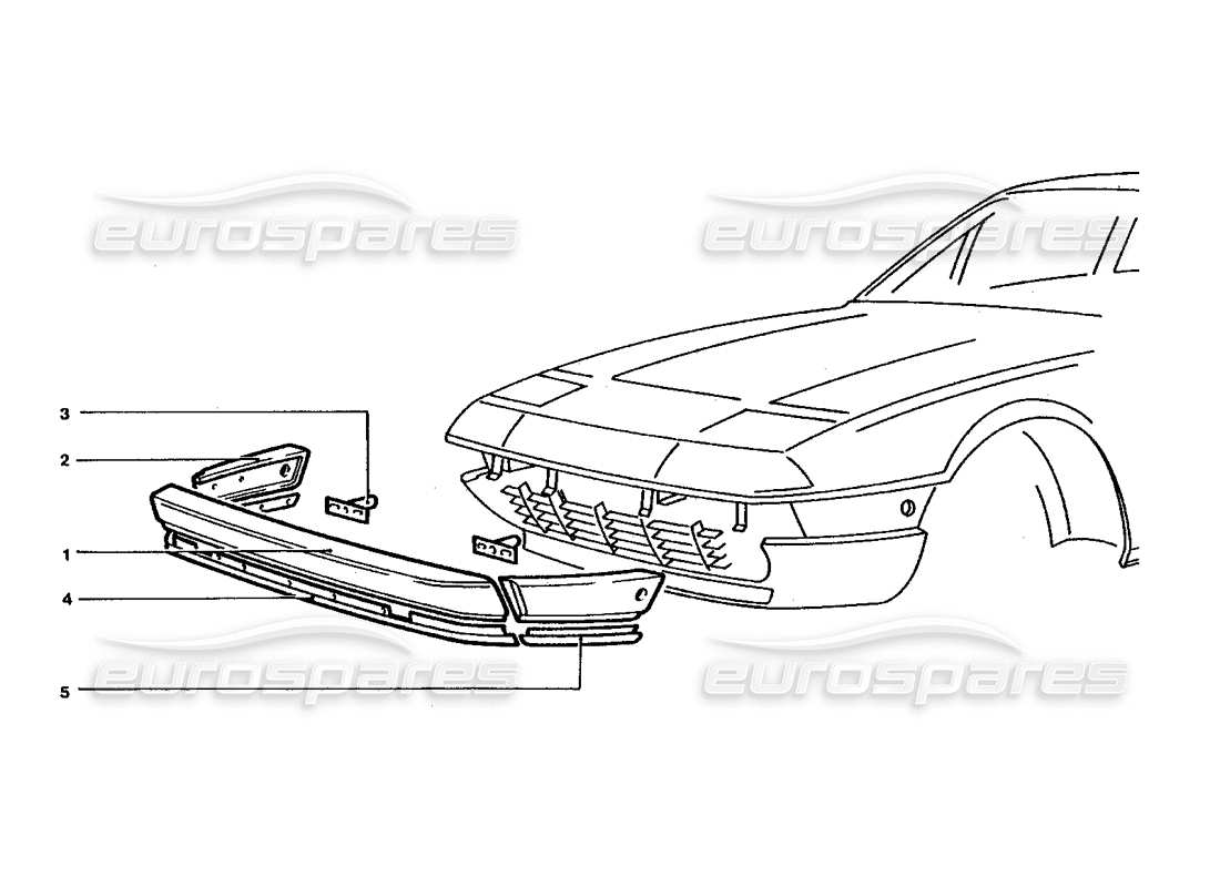 ferrari 400 gt / 400i (coachwork) front bumper part diagram