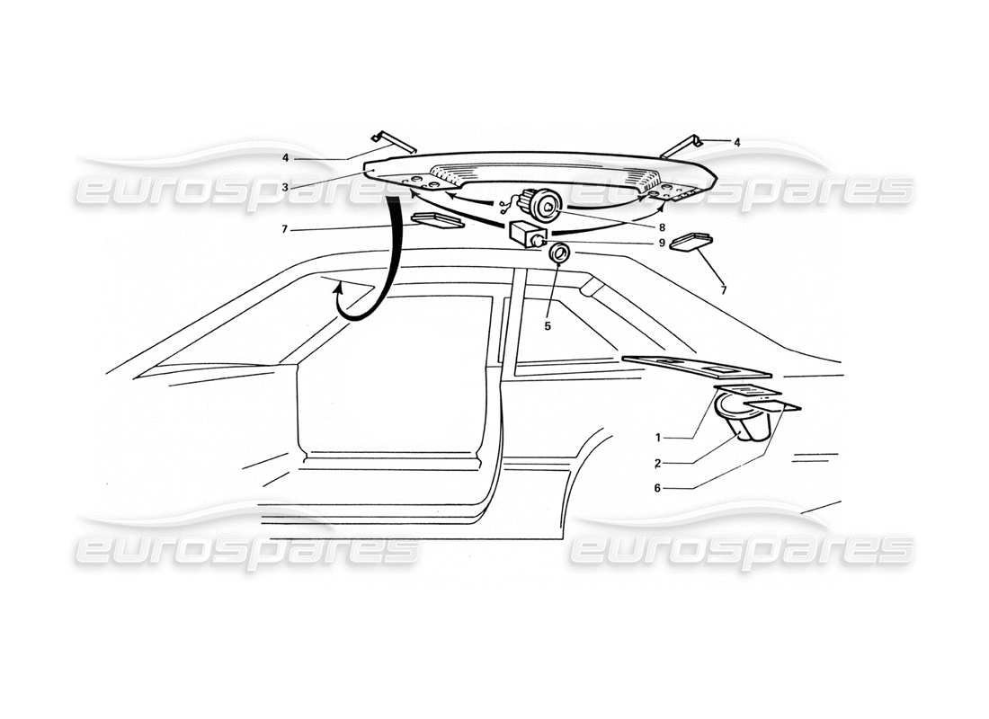 ferrari 412 (coachwork) inner roof panel part diagram