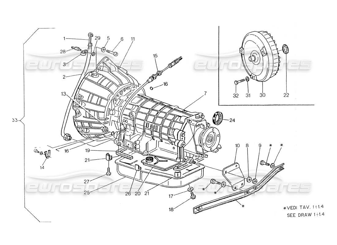 maserati 418 / 4.24v / 430 automat. transm. with convert..zf-4hp 22 part diagram